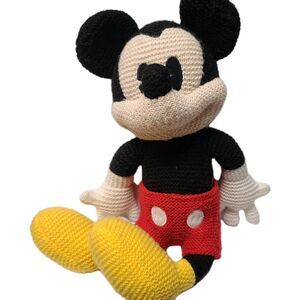 Disney Parks Knitted Mickey Crochet 20in Plush New without Tag